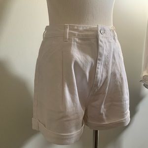 NEW White Denim High Rise Premium Shorts